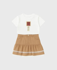 Conjunto Falda Bolero Café