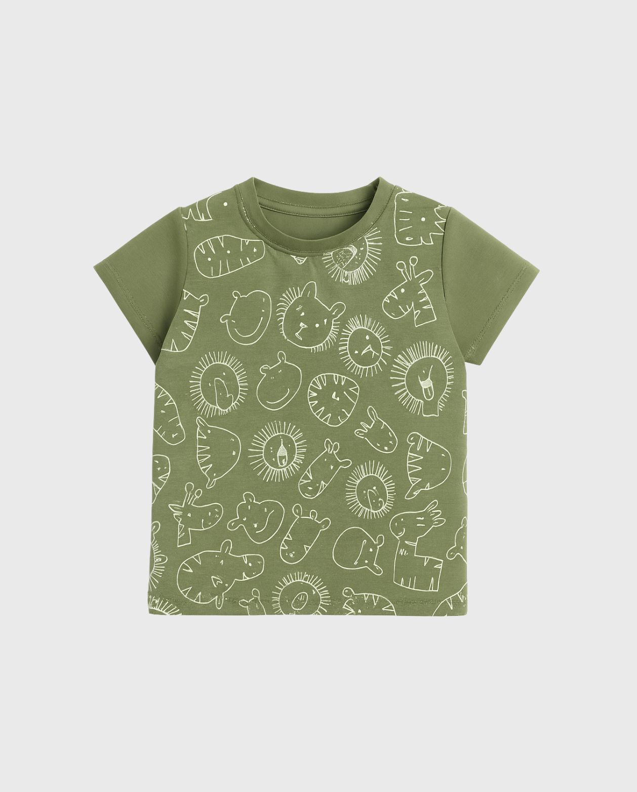 Camiseta Estampado Animales Safari Verde