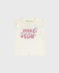 Conjunto Short Make It Fun Crema Diseño