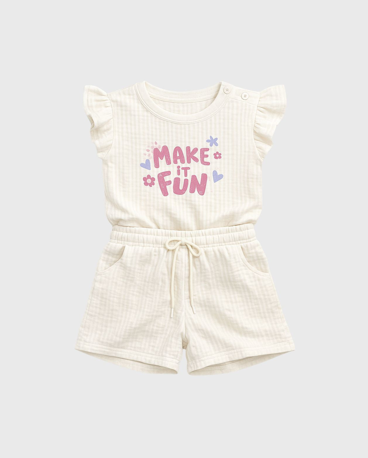 Conjunto Short Make It Fun Crema