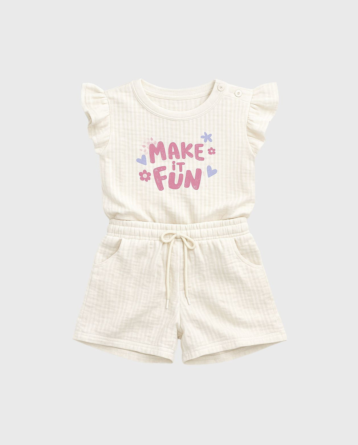 Conjunto Short Make It Fun Crema