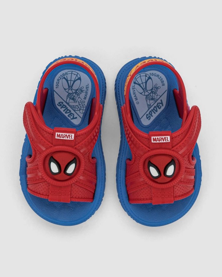 Sandalias Marvel Spider Man Azul Rojo detalle