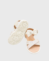 Sandalias Moño Glitter Beige suela 
