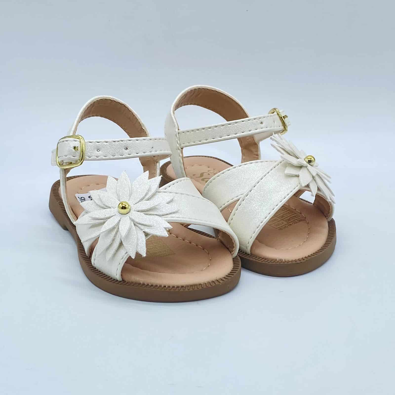 Sandalias Para Niña Flor Blanco