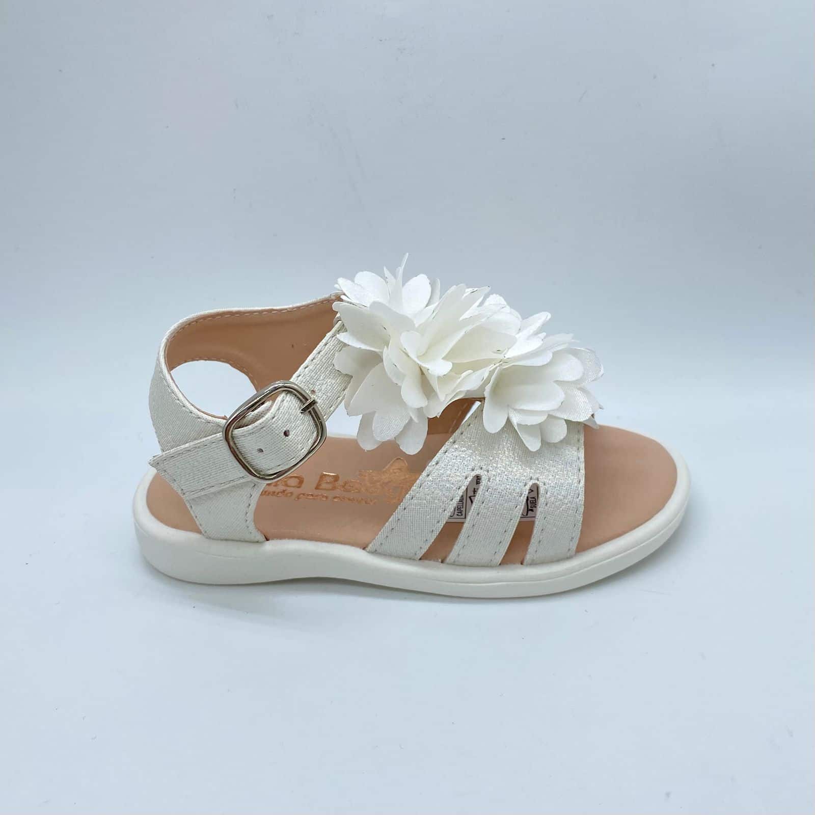 Sandalias Para Niña Flores Blanco detalle
