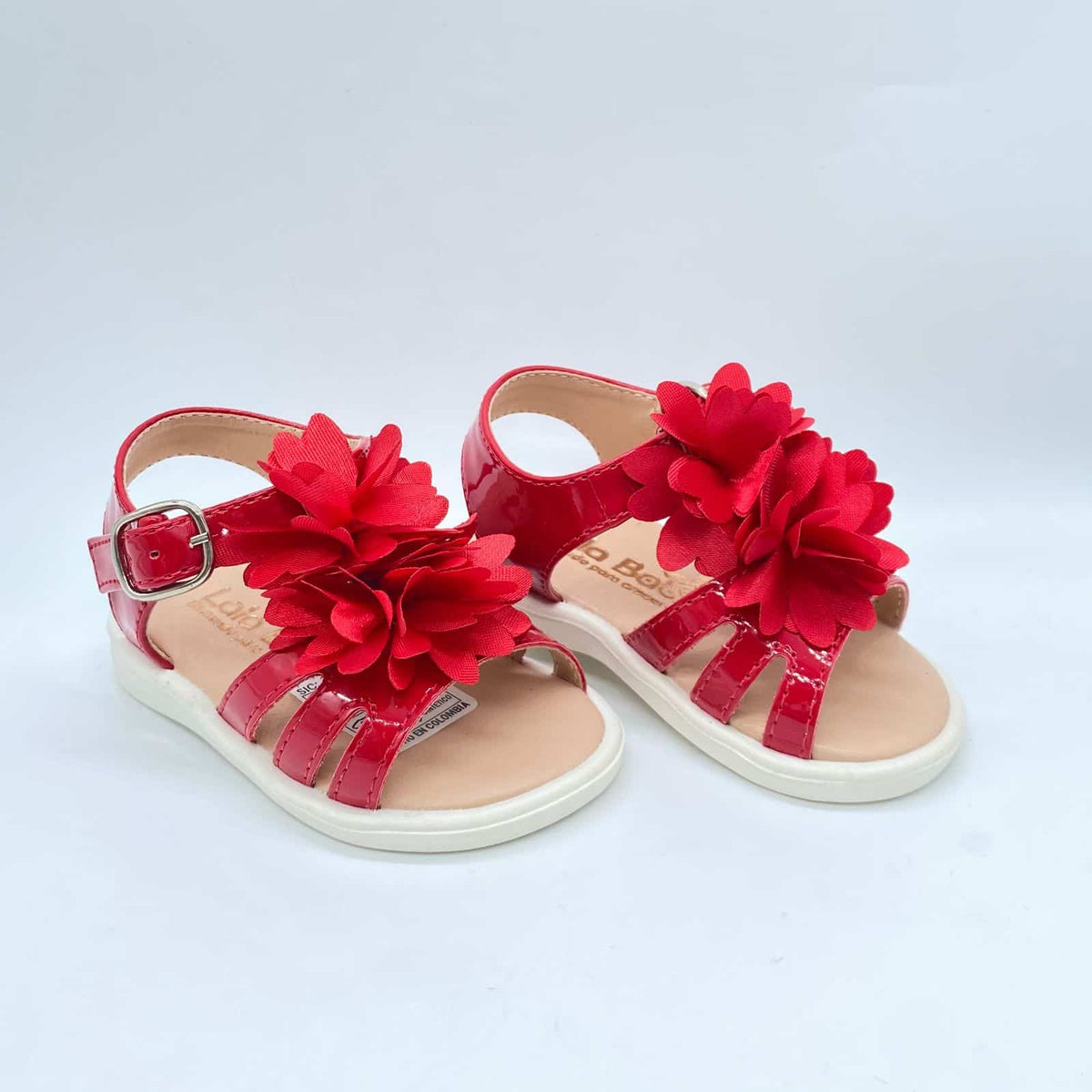 Sandalias Para Niña Flores Rojo