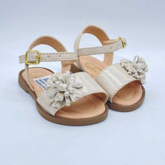 Sandalias Para Niña Tornasol Pompom Plateado