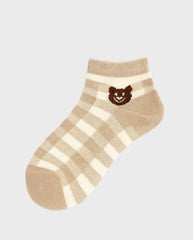 Set 2 Pares Medias Estampado Oso Camel Cuadros 