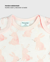 Set 3 Bodys Estampado Conejos Rosa Pink