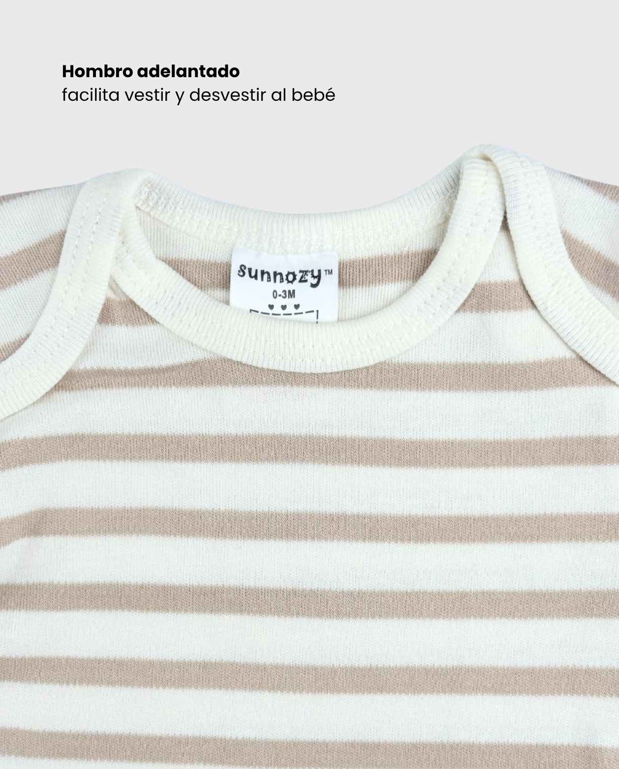 Set 3 Bodys Estampado Jirafa Amarillo Detalles