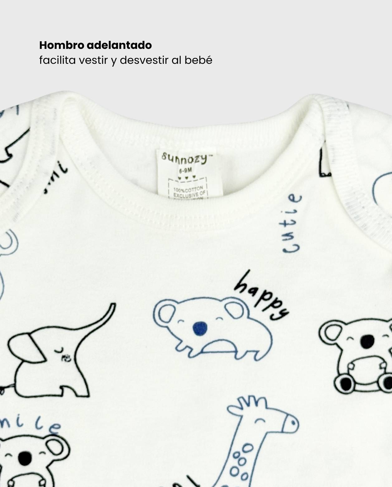 Set 3 Bodys Estampado Jirafa Navy Niños