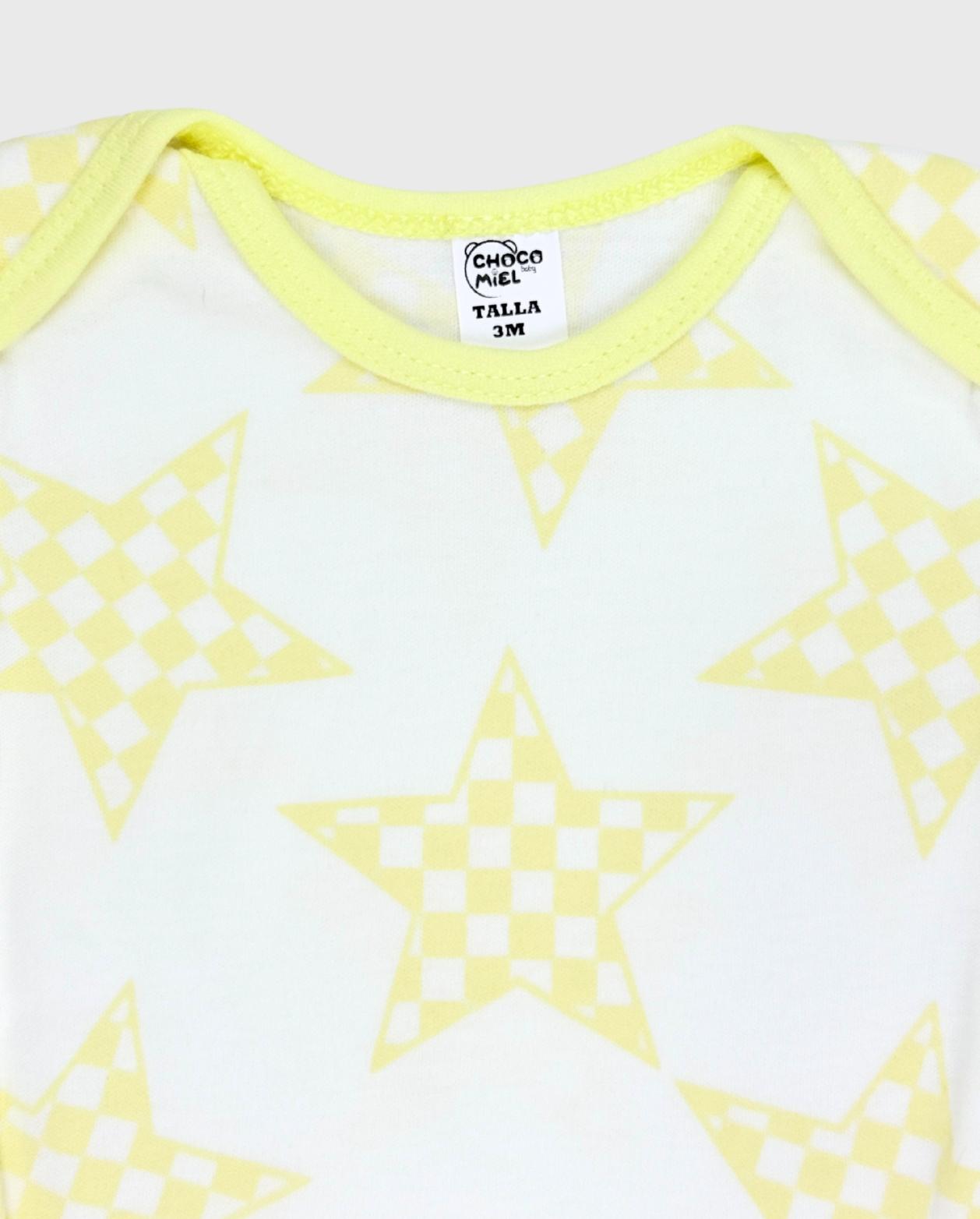 Set 3 Bodys Rayas Sol Verde Amarillo 