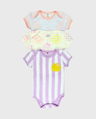 Set 3 Bodys Rayas Sol Lila 