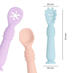 Set 3 Cubiertos en Silicona Medidas