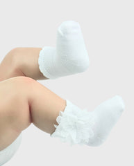 Set 3 Medias Detalle Flor Blanco