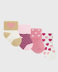 Set 4 Medias Estampado Corazones