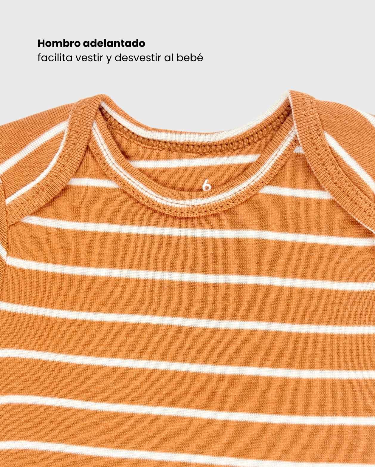 Set 5 Bodys Estampado Dinosaurios Beige Detalles