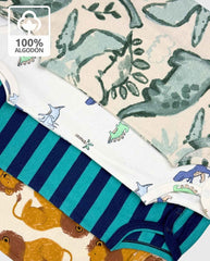 Set 5 Bodys Estampado Esqueleto Animales Leon Diseño