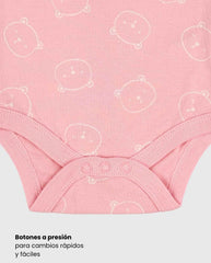 Set 5 Bodys Estampado Oso Love Rosa Pink