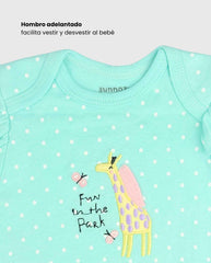 Set 5 Bodys Estampado Puntos Jirafa Menta Detalles
