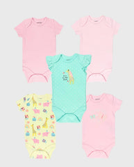 Set 5 Bodys Estampado Puntos Jirafa Menta