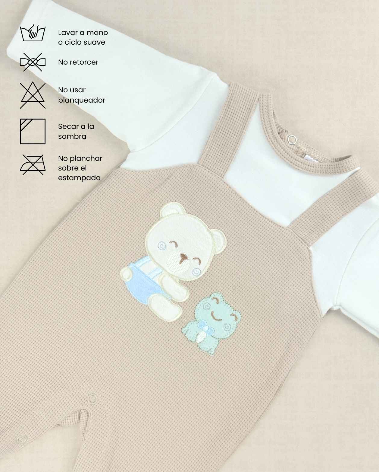 Set Primer Día Oso Friends Beige Detalle
