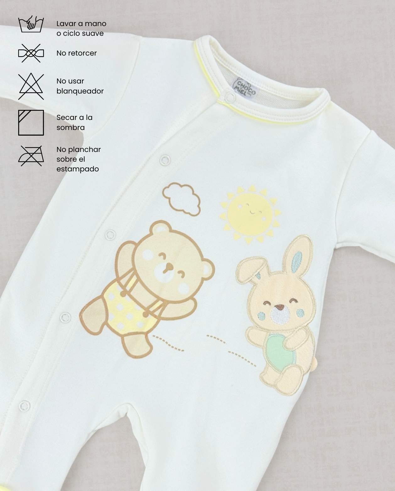 Set Primer Día Osos Sol Beige Detalles