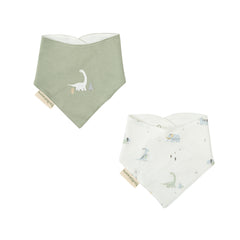 Set 2 Baberos Dinosaurio Verde Bimbidreams