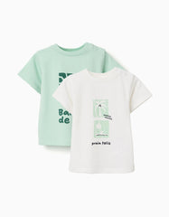 Set 2 Camisetas Estampado Playa Verde Zippy