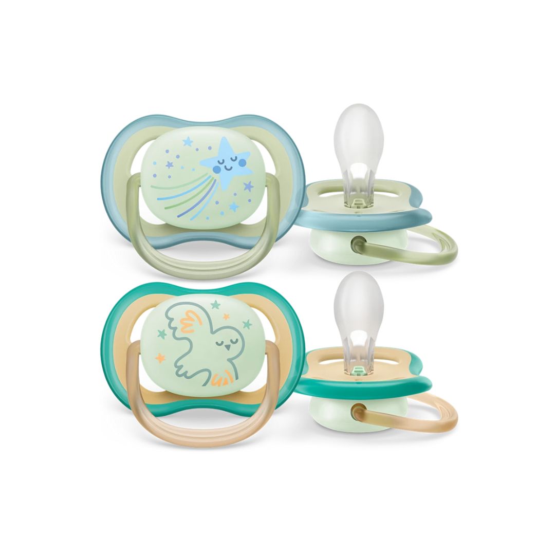 Set 2 Chupo Entretenedor Ultra Air Night Time Estrellas 0-6m diseño