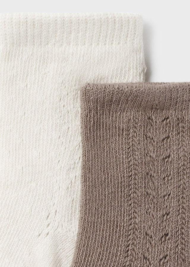 Set 2 Pares De Medias Calcetín Cafe Mayoral detalle