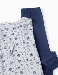 Set 2 Pijamas Tigre Mostaza Zippy gris detalle