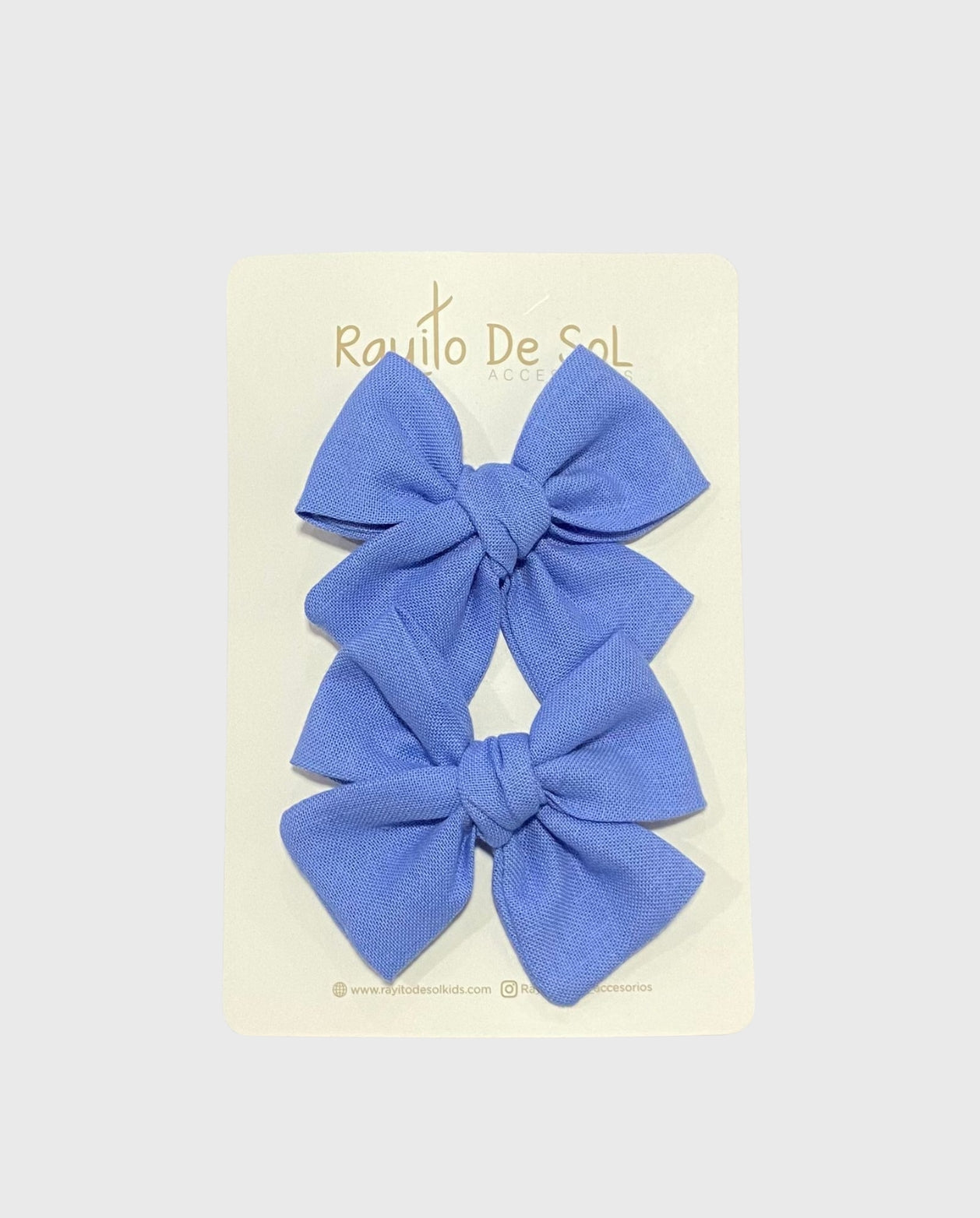 Set 2 Pinzas Moño Azul Rayito de Sol