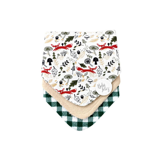 Set 3 Baberos Pañoleta Estampado Zorro