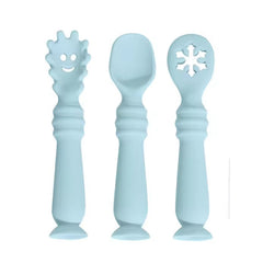 Set 3 Cubiertos en Silicona azul