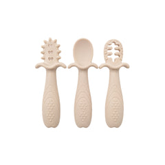 Set 3 Cucharas de Entrenamiento en Silicona BEIGE