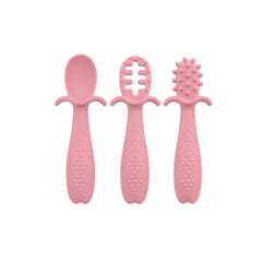 Set 3 Cucharas de Entrenamiento en Silicona frambuesa