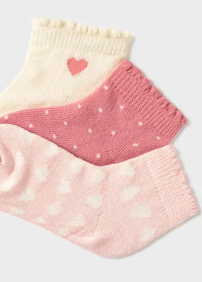 Set 3 Medias Estampado Corazones Rosa Mayoral detalle