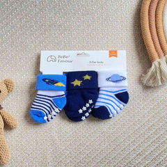 Set 3 Medias Para Bebe Doblez Niño cohete