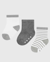 Set 3 Medias Rayas Gris
