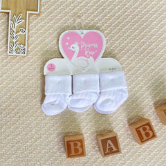 Set 3 Medias Sencilla Dobles Blanco