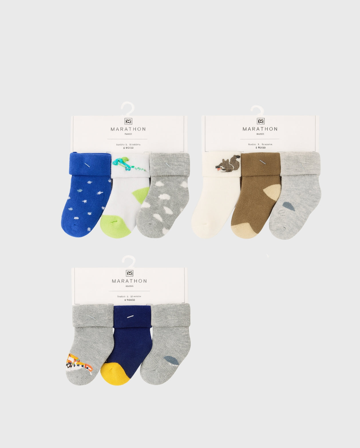 Set 3 Pares De Medias Doblez Estampado Surtido Niño