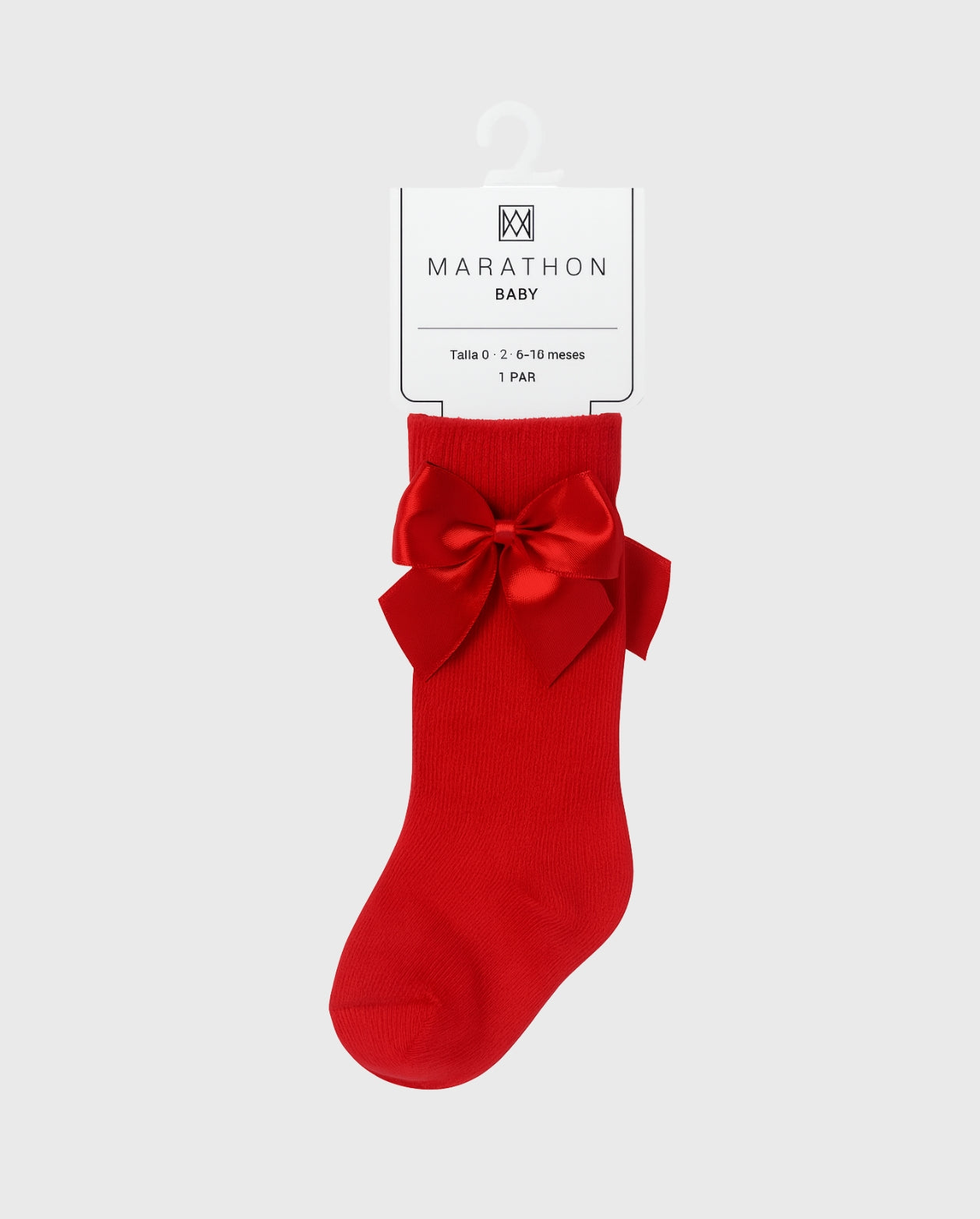 Set 3 Pares De Medias Española Moño Niña rojo