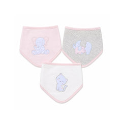 Set 3 Piezas Baberos Pañoleta Bordados El Bebé Feliz rosa