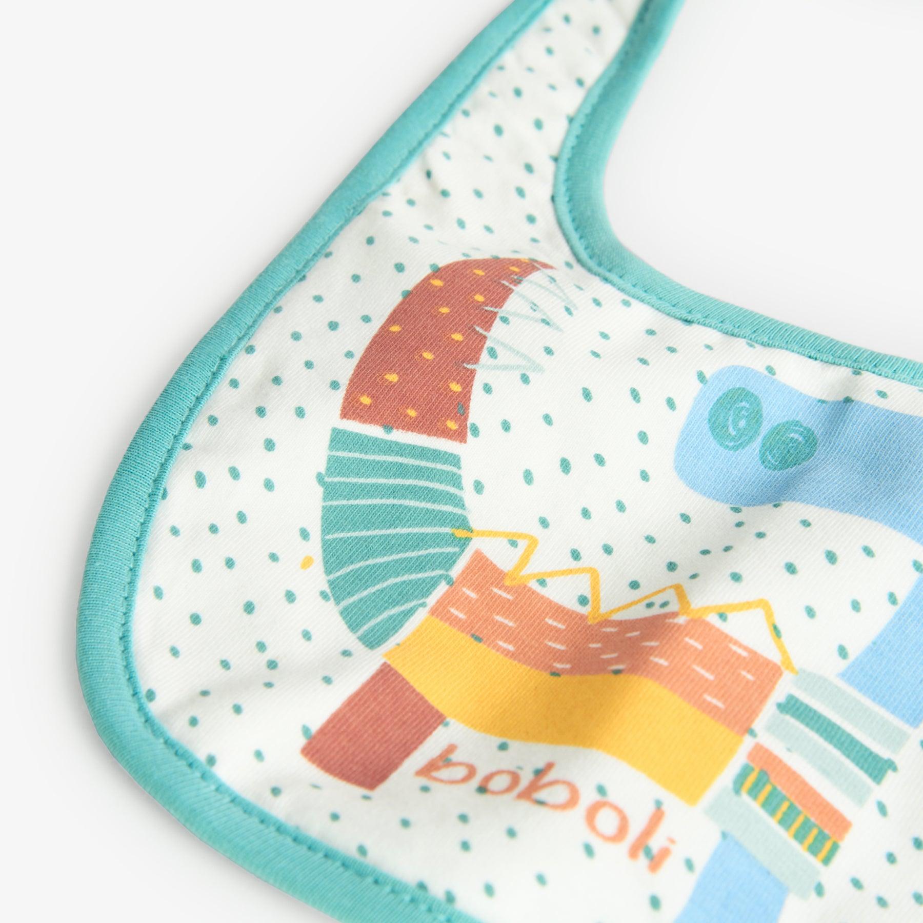 Set 4 Baberos Dinosurio Boboli  verde detalle