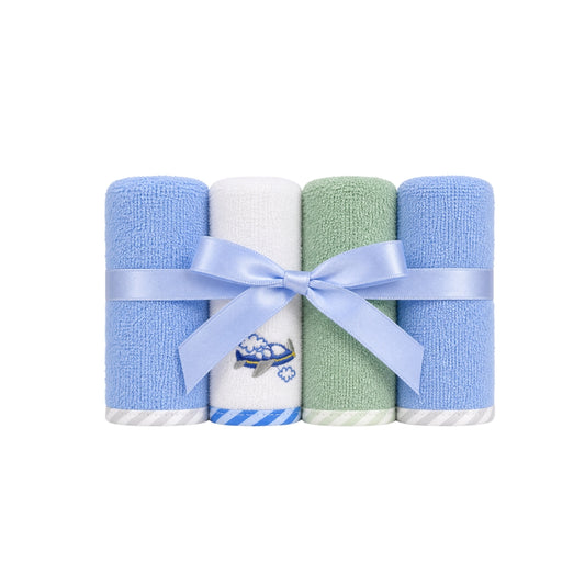 Set 4 Babitas Estampado Bordado AZUL