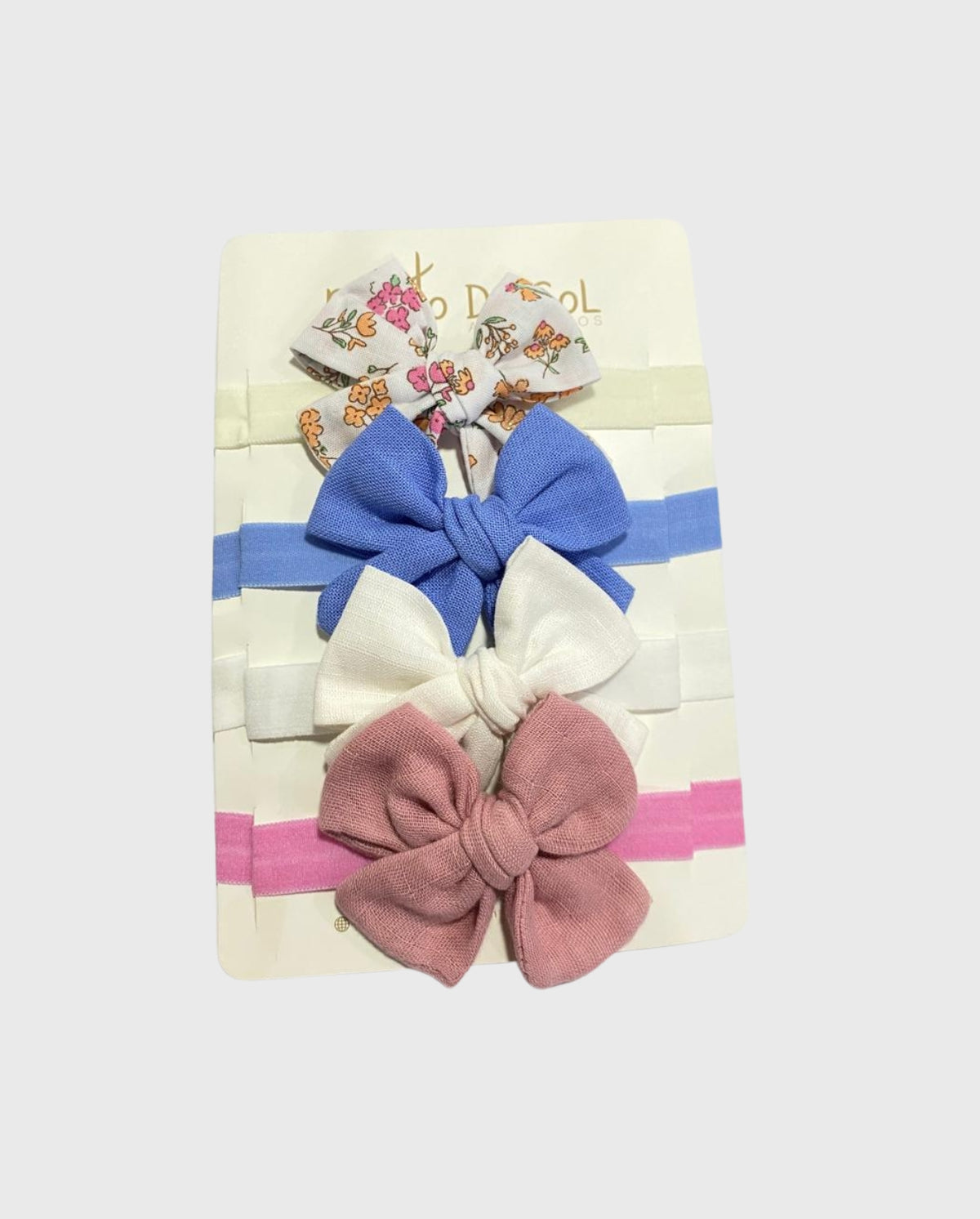 Set 4 Balacas Cintillo Moño Basic Flores