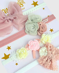 Set 4 Balacas Moño Rosa Pink