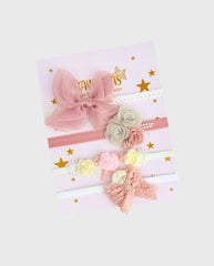 Set 4 Balacas Moño Rosa