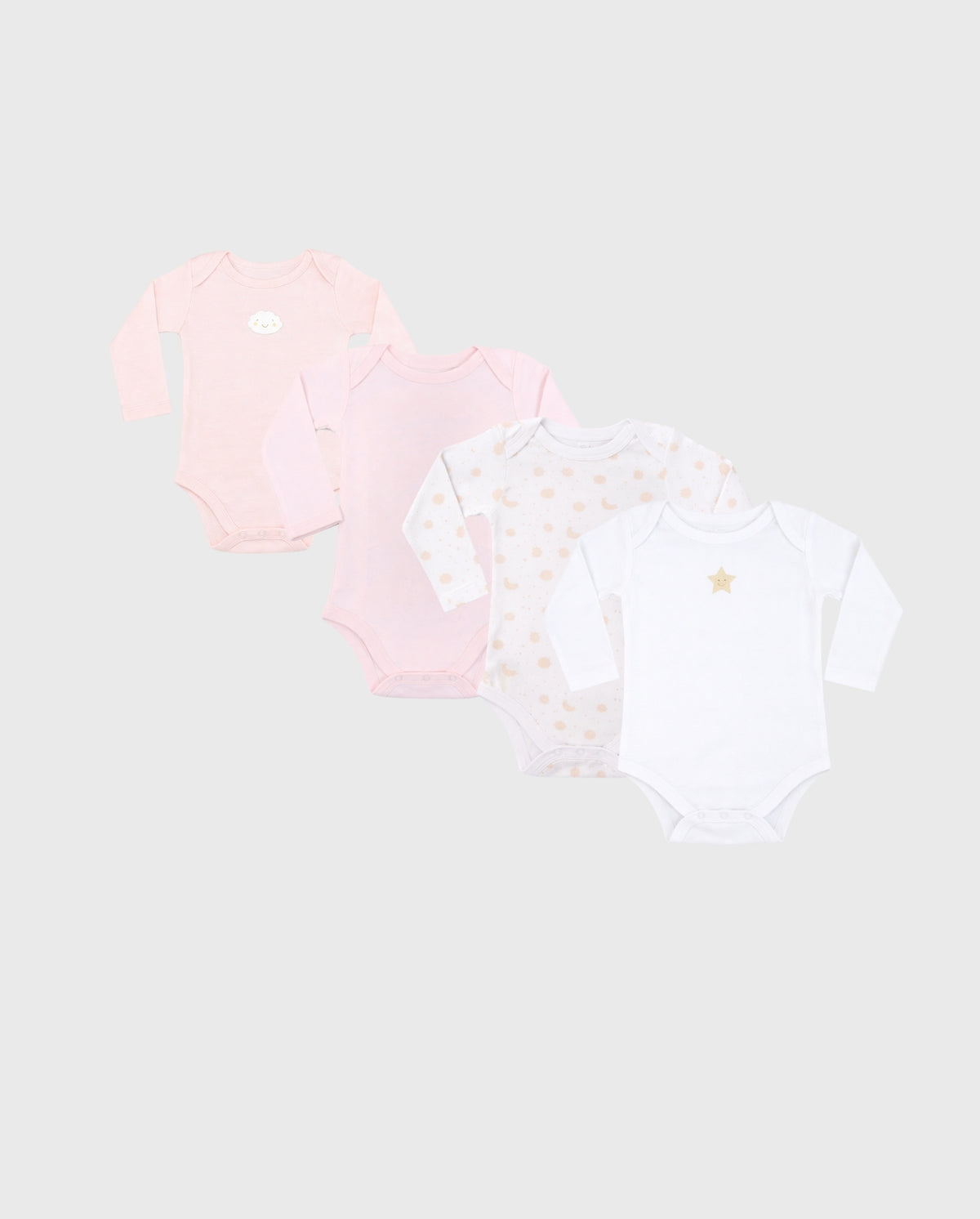 Set 4 Bodys Luna Estrella Rosa Zippy